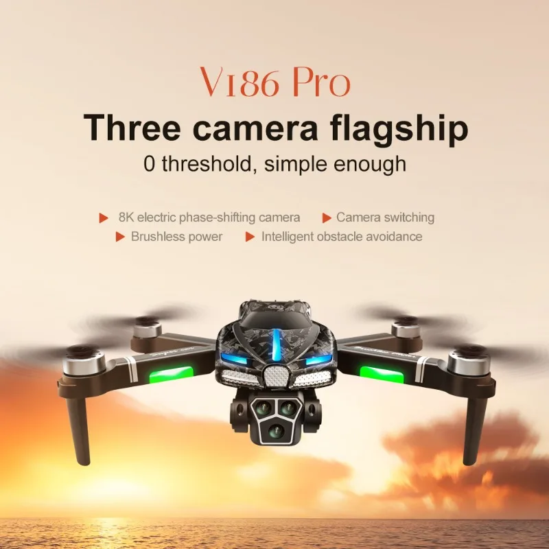 Drone Camera With Gimbal - Nieuwe V186 Pro Drone Professionele Borstelloze